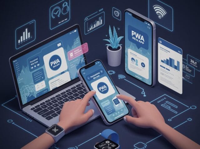 Create a featured image for a post about: Progressive Web Apps in 2025: Current Standards and Capabilities