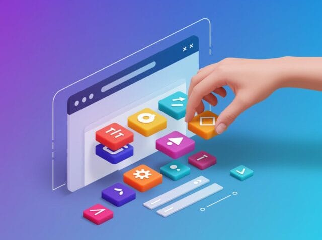 Create a featured image for a post about: Component-Driven Development: Building Web UIs from the Ground Up