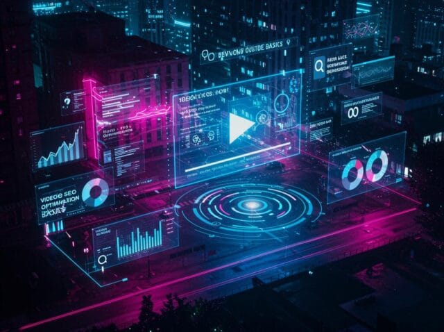 Create a featured image for a post about: Video SEO Optimization: Beyond YouTube Basics