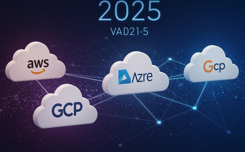 Create a featured image for a post about: AWS vs. Azure vs. GCP: Cloud Platform Comparison for 2025