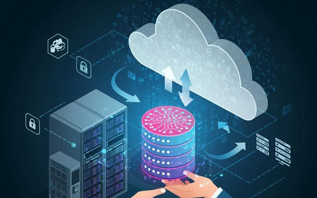 Create a featured image for a post about: Database Migration to the Cloud: Strategies and Pitfalls