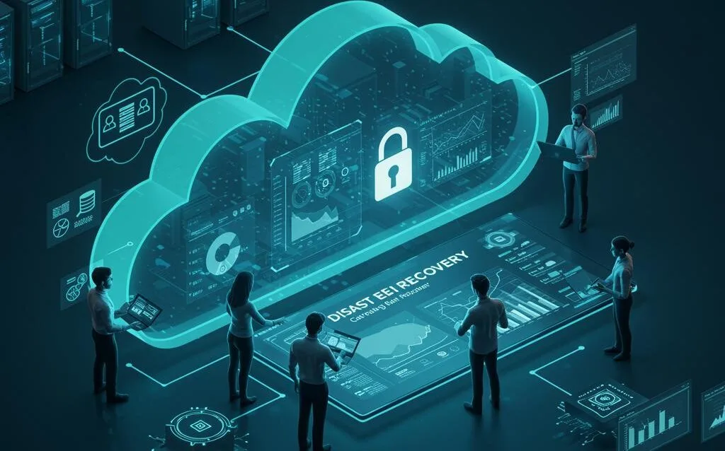 Create a featured image for a post about: Disaster Recovery in the Cloud: Testing and Implementation Strategies