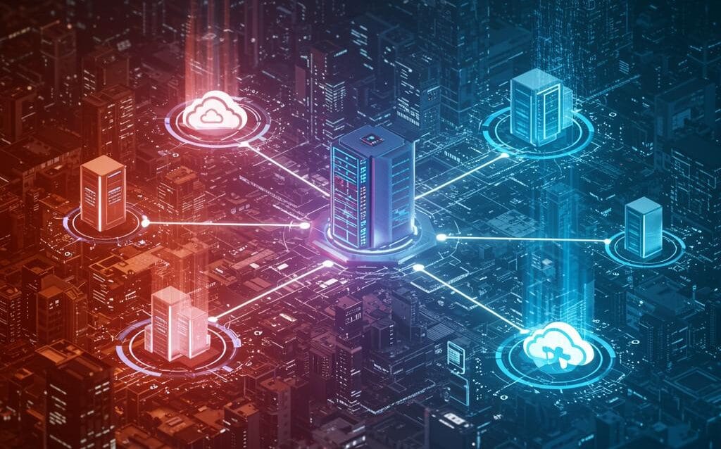 Create a featured image for a post about: Hybrid Cloud Architecture: Connecting On-Premise and Cloud Resources