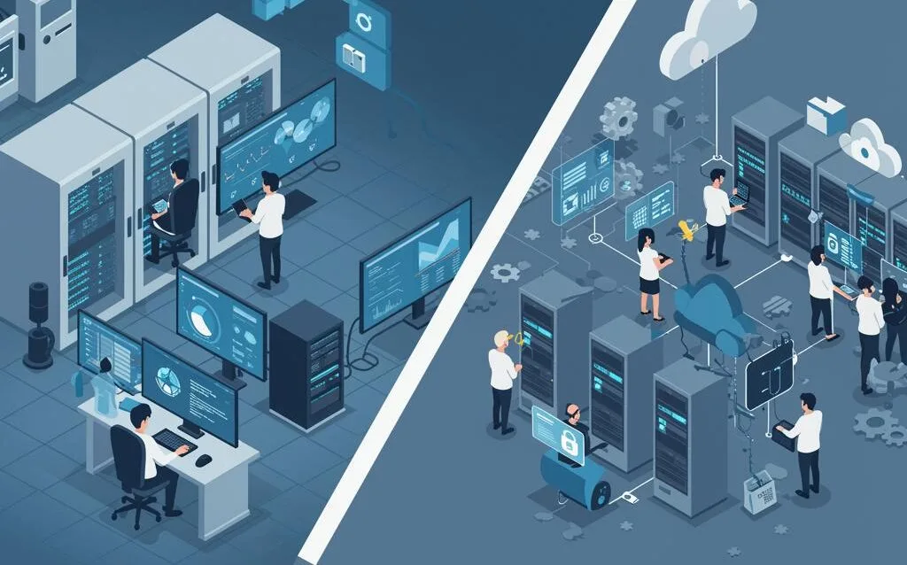 Create a featured image for a post about: Managed Services vs. Self-Managed: Decision Framework for Cloud Resources