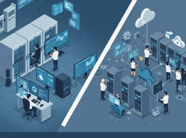 Create a featured image for a post about: Managed Services vs. Self-Managed: Decision Framework for Cloud Resources