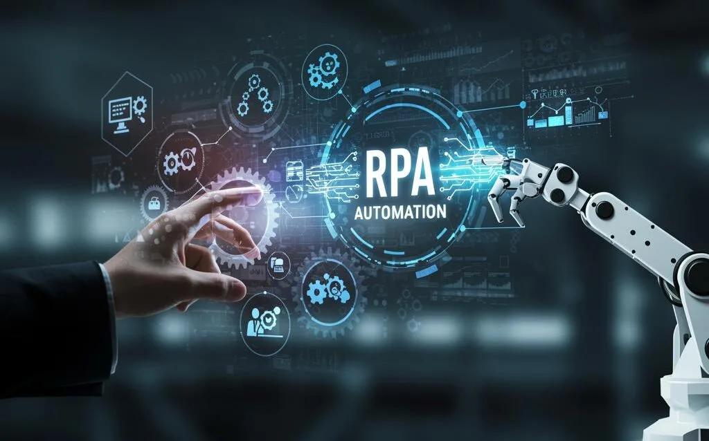 Create a featured image for a post about: Robotic Process Automation: Identifying Automation Opportunities