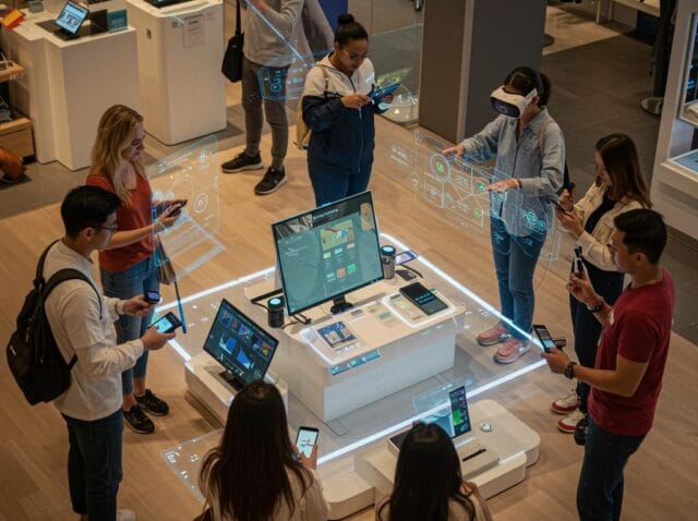 Create a featured image for a post about: Augmented Reality for Customer Experience: Implementation Case Studies