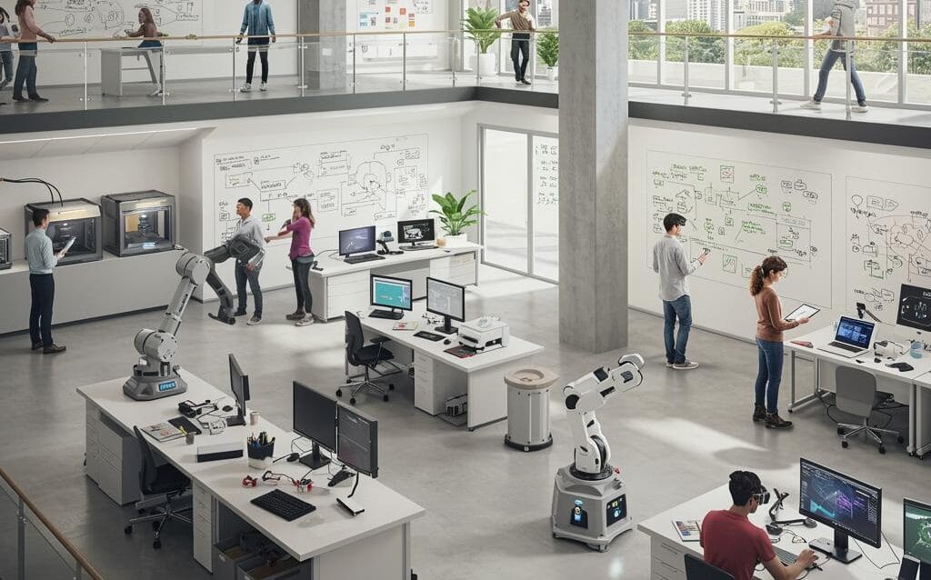 Create a featured image for a post about: Innovation Lab Structure: Creating Space for Technological Experimentation