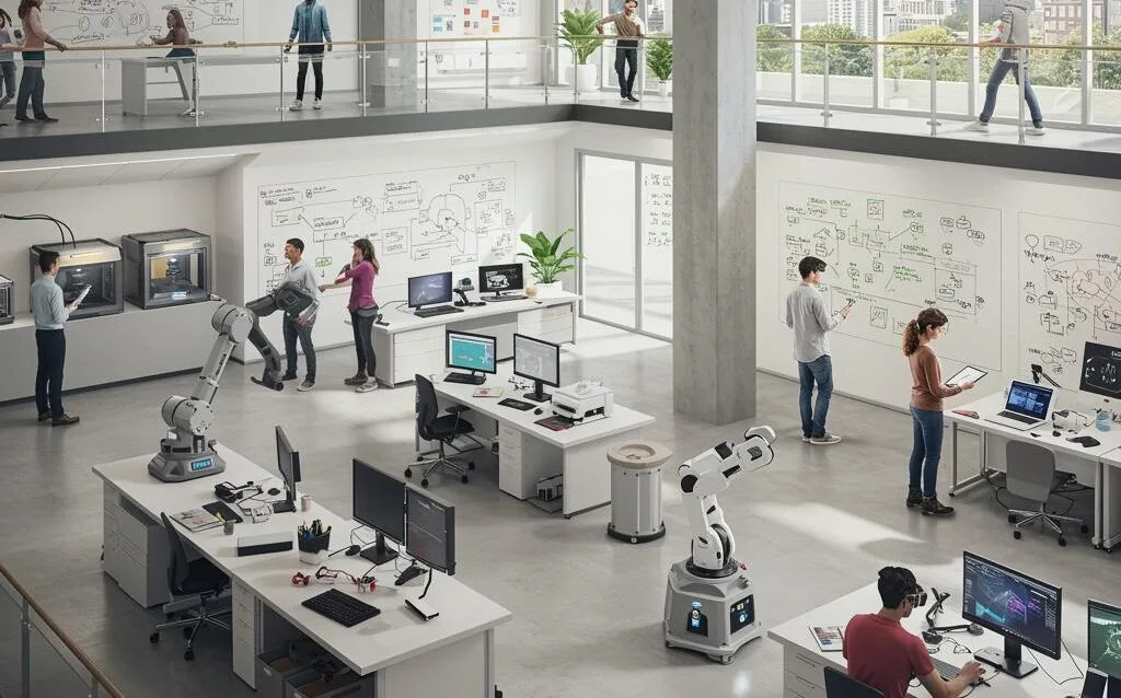 Create a featured image for a post about: Innovation Lab Structure: Creating Space for Technological Experimentation