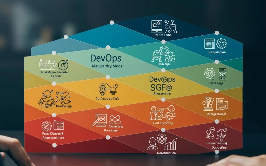 Create a featured image for a post about: DevOps Maturity Model: Assessing and Improving Your Processes