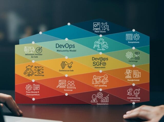 Create a featured image for a post about: DevOps Maturity Model: Assessing and Improving Your Processes