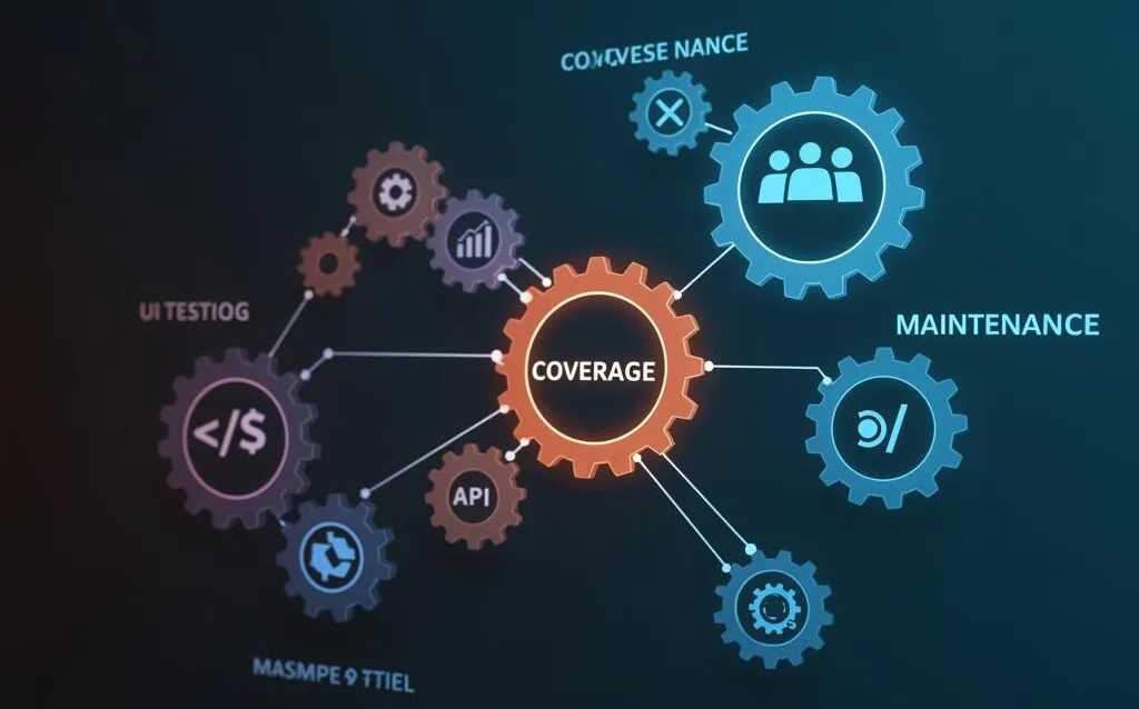 Create a featured image for a post about: Test Automation Strategy: Balancing Coverage and Maintenance