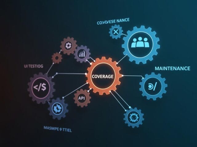 Create a featured image for a post about: Test Automation Strategy: Balancing Coverage and Maintenance