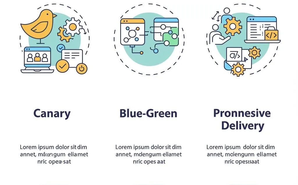 Create a featured image for a post about: Deployment Strategies: Canary, Blue-Green, and Progressive Delivery