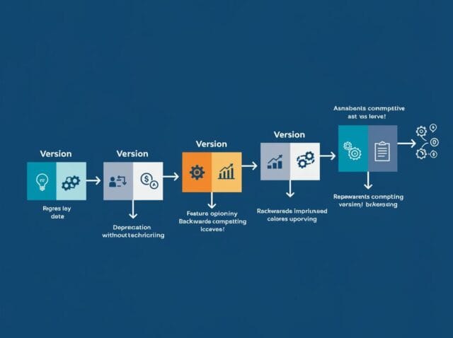 Create a featured image for a post about: API Version Management: Supporting Multiple Versions Without Technical Debt