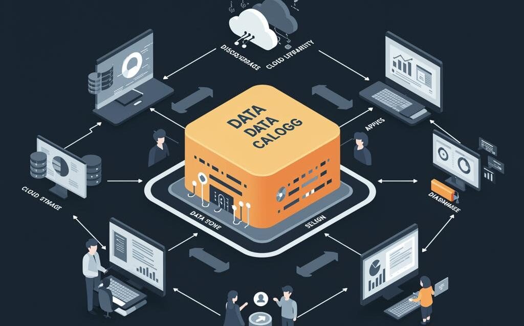 Create a featured image for a post about: Data Catalog Implementation: Making Data Discoverable Across Teams