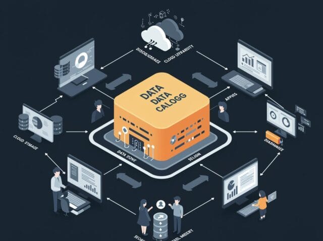 Create a featured image for a post about: Data Catalog Implementation: Making Data Discoverable Across Teams