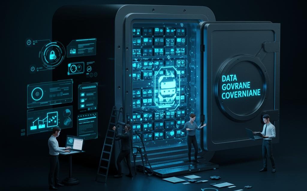 Create a featured image for a post about: Data Governance Implementation: Policies and Procedures