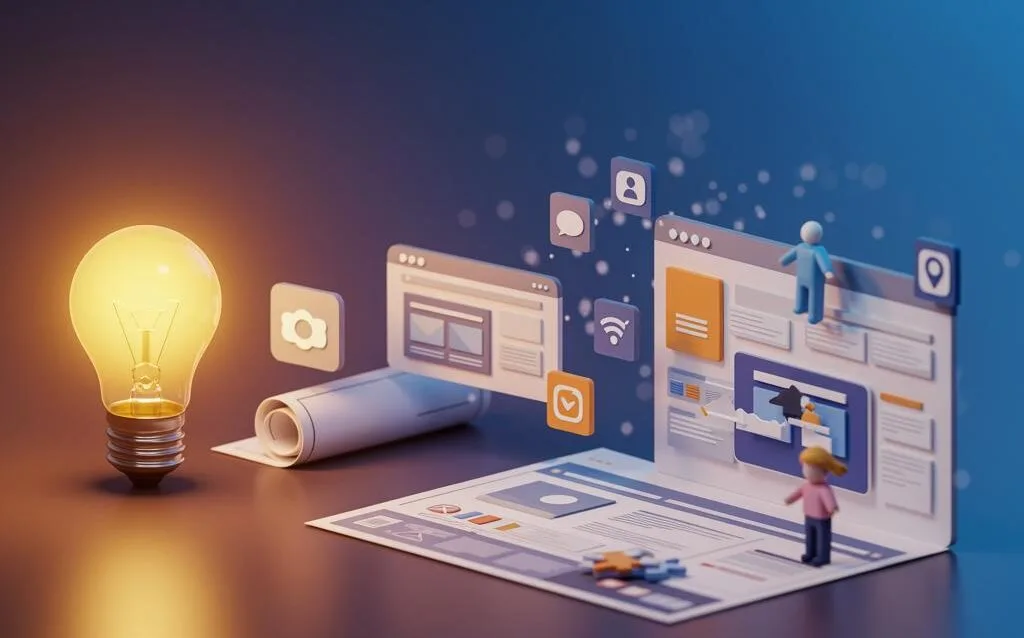 Create a featured image for a post about: The Lifecycle of a Website: From Idea to Launch