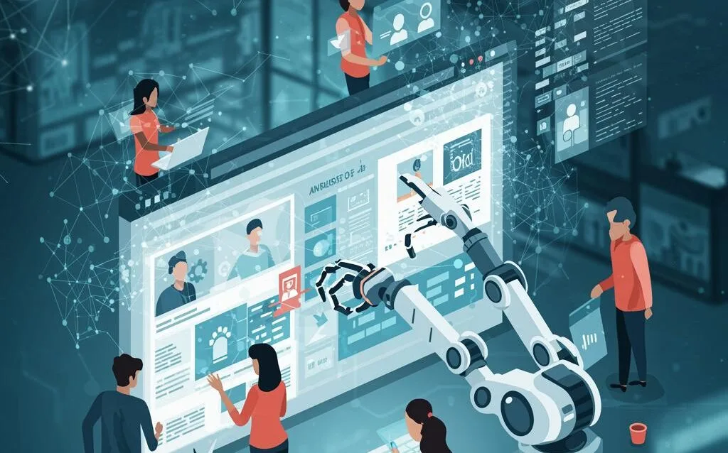 Create a featured image for a post about: The Future of AI in Web Development: What to Expect