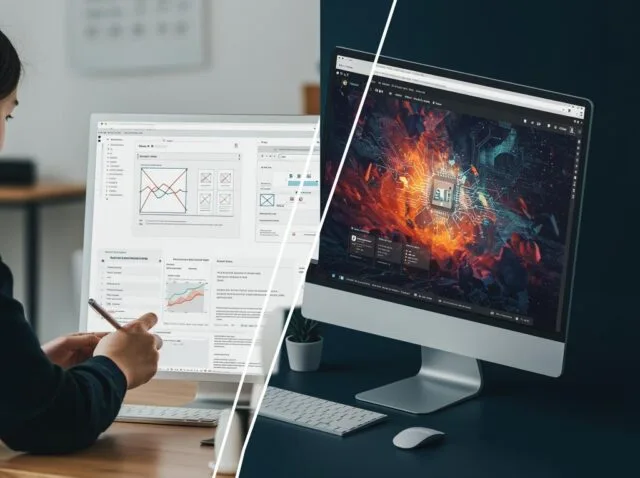 Create a featured image for a post about: The Ethics of Using AI in Web Design and Content Creation