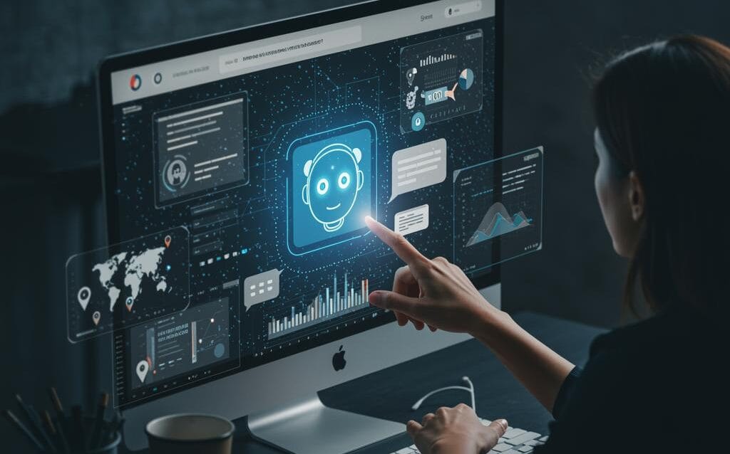 Create-a-featured-image-for-a-post-about-Integrating-AI-Into-Your-Website-Real-World-Use-Cases Create a featured image for a post about: Integrating AI Into Your Website: Real-World Use Cases