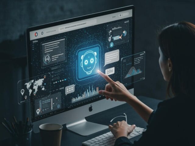 Create-a-featured-image-for-a-post-about-Integrating-AI-Into-Your-Website-Real-World-Use-Cases Create a featured image for a post about: Integrating AI Into Your Website: Real-World Use Cases