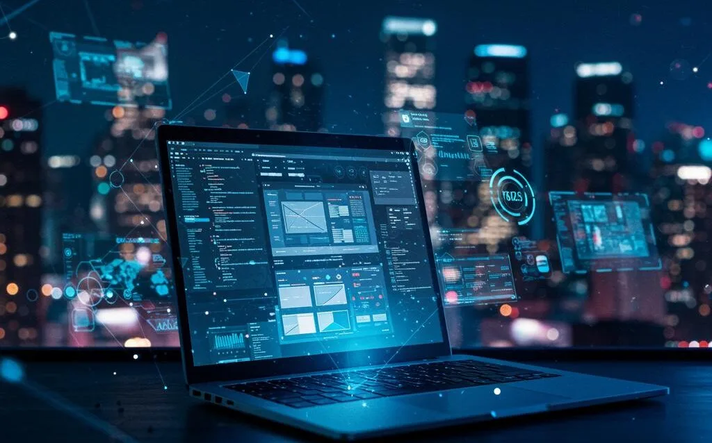 Create a featured image for a post about: Top Web Development Trends in 2025: What Your Business Needs to Know