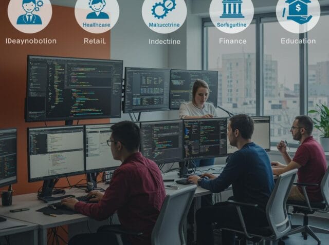 Create-a-featured-image-for-a-post-about-Top-5-Industries-That-Benefit-Most-from-Custom-Software-Development Create a featured image for a post about: Top 5 Industries That Benefit Most from Custom Software Development