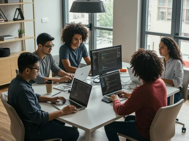 Create a featured image for a post about: Behind the Code: Meet the Team Powering FusionMindLabs